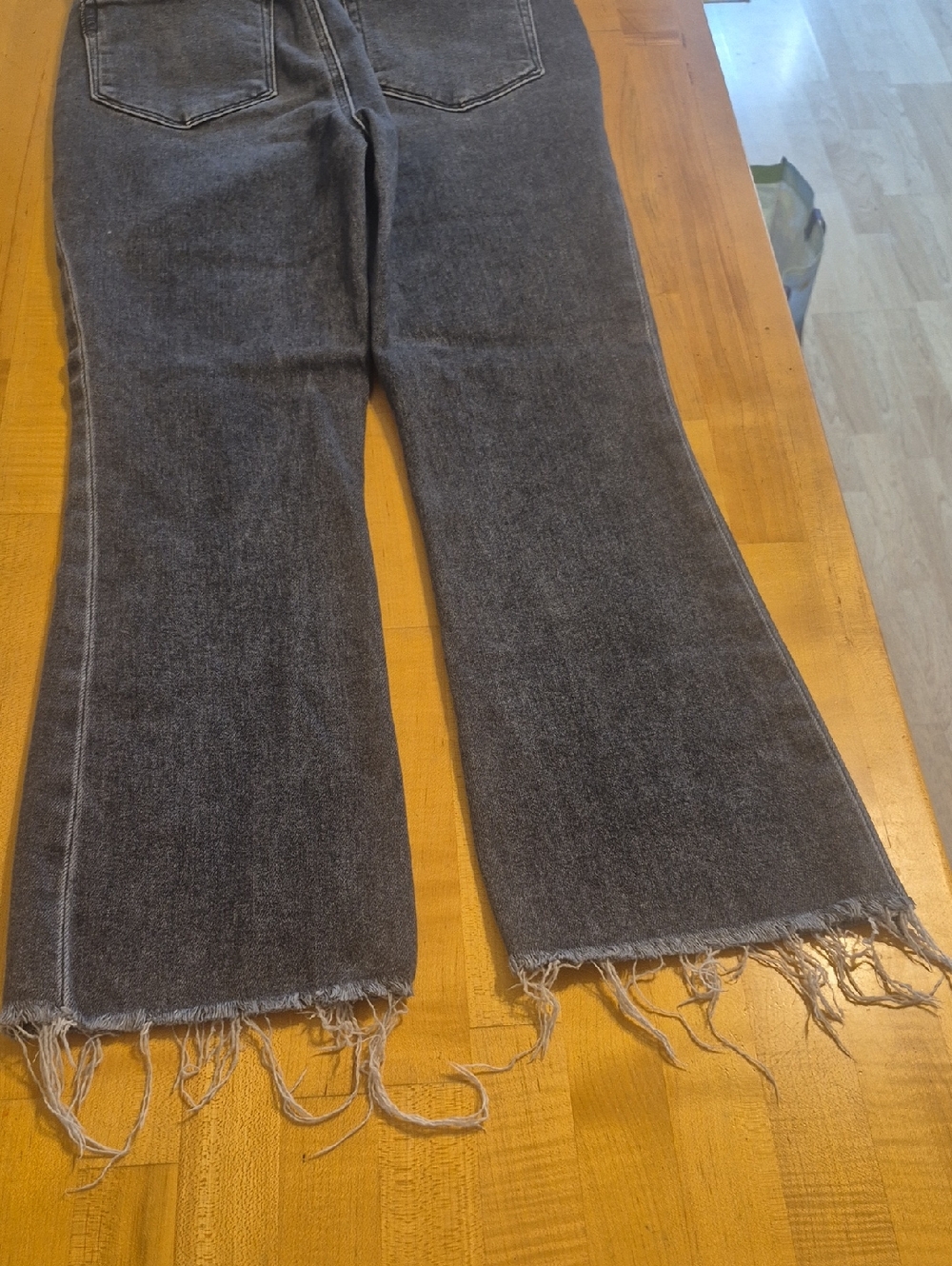 Paige Claudine Charcoal Black Jean Frayed Bottom Petite - Picture 8 of 11